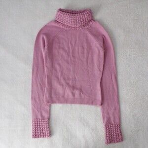 Pink turtleneck sweatshirt